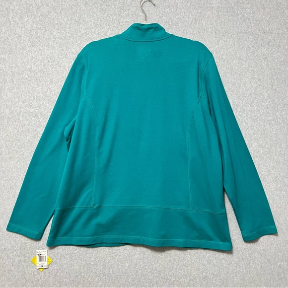 Style & Co. Sport Zip Up Sweatshirt Jacket NWT Size 1X Teal Green Athleisure - Picture 5 of 9